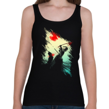 PRINTFASHION Szamuráj Finálé - Női atléta - Fekete női trikó