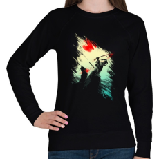 PRINTFASHION Szamuráj Finálé - Női pulóver - Fekete
