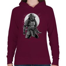 PRINTFASHION Szamuráj galaxis - Női kapucnis pulóver - Bordó női pulóver, kardigán