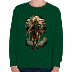 PRINTFASHION Szamuráj - Gyerek pulóver - Sötétzöld