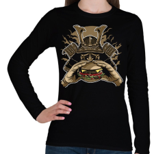 PRINTFASHION Szamuráj hamburger - Női hosszú ujjú póló - Fekete női póló