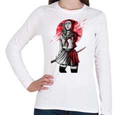PRINTFASHION Szamuráj lány - Női hosszú ujjú póló - Fehér