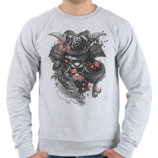PRINTFASHION Szamuráj sárkány - Férfi pulóver - Sport szürke