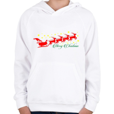 PRINTFASHION Szán színes - Gyerek kapucnis pulóver - Fehér