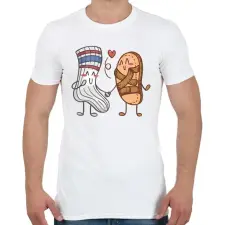 PRINTFASHION Szandál és zokni - Férfi póló - Fehér férfi póló