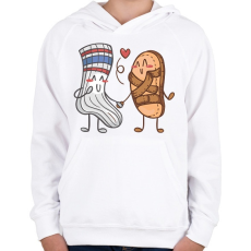 PRINTFASHION Szandál és zokni - Gyerek kapucnis pulóver - Fehér