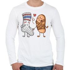 PRINTFASHION Szandál és zokni szerelem - Férfi hosszú ujjú póló - Fehér férfi póló