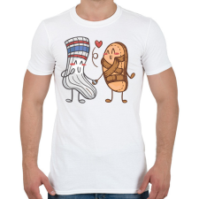 PRINTFASHION Szandál és zokni szerelem - Férfi póló - Fehér férfi póló