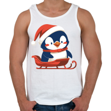 PRINTFASHION Szánkozó pingvin - Férfi atléta - Fehér atléta, trikó
