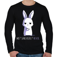 PRINTFASHION Szarkasztikus nyuszi - Férfi hosszú ujjú póló - Fekete