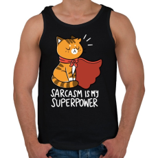 PRINTFASHION Szarkazmus az én szupererőm - Férfi atléta - Fekete