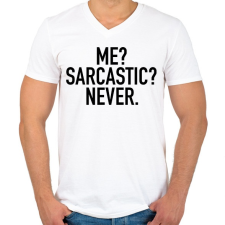 PRINTFASHION Szarkazmus - Férfi V-nyakú póló - Fehér férfi póló