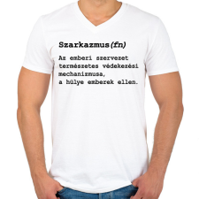 PRINTFASHION Szarkazmus(fn) - Férfi V-nyakú póló - Fehér férfi póló