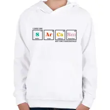 PRINTFASHION Szarkazmus kedvelő - Gyerek kapucnis pulóver - Fehér gyerek pulóver, kardigán