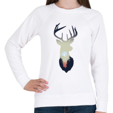 PRINTFASHION Szarvas absztrakt - Női pulóver - Fehér női pulóver, kardigán