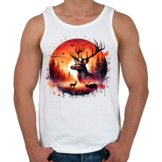 PRINTFASHION Szarvas - erdei naplemente - ajándék vadászoknak - Férfi atléta - Fehér