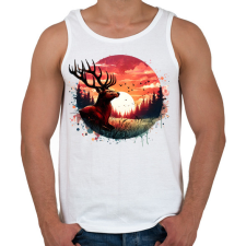 PRINTFASHION Szarvas - erdei naplemente - ajándék vadászoknak - Férfi atléta - Fehér atléta, trikó