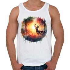 PRINTFASHION Szarvas - erdei naplemente - ajándék vadászoknak - Férfi atléta - Fehér