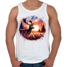 PRINTFASHION Szarvas - erdei naplemente - ajándék vadászoknak - Férfi atléta - Fehér