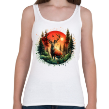 PRINTFASHION Szarvas - erdei naplemente - ajándék vadászoknak - Női atléta - Fehér női trikó