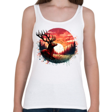 PRINTFASHION Szarvas - erdei naplemente - ajándék vadászoknak - Női atléta - Fehér