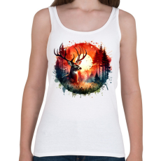 PRINTFASHION Szarvas - erdei naplemente - ajándék vadászoknak - Női atléta - Fehér