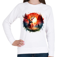 PRINTFASHION Szarvas - erdei naplemente - ajándék vadászoknak - Női pulóver - Fehér női pulóver, kardigán