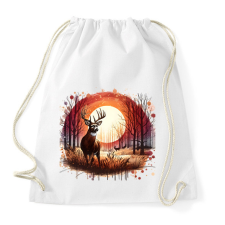 PRINTFASHION Szarvas - erdei naplemente - ajándék vadászoknak - Sportzsák, Tornazsák - Fehér tornazsák