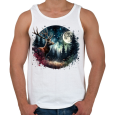 PRINTFASHION Szarvas - erdei telihold - ajándék vadászoknak - Férfi atléta - Fehér