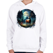 PRINTFASHION Szarvas - erdei telihold - ajándék vadászoknak - Gyerek kapucnis pulóver - Fehér gyerek pulóver, kardigán
