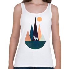 PRINTFASHION Szarvas és hegyek - Női atléta - Fehér női trikó