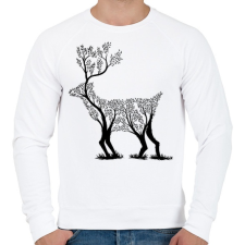 PRINTFASHION Szarvas fa  - Férfi pulóver - Fehér férfi pulóver, kardigán