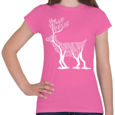 PRINTFASHION Szarvas fa - Női póló - Rózsaszín