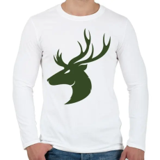 PRINTFASHION Szarvas fej - Férfi hosszú ujjú póló - Fehér