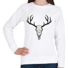 PRINTFASHION Szarvas fej  - Női pulóver - Fehér női pulóver, kardigán