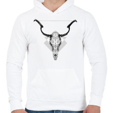 PRINTFASHION Szarvas - Férfi kapucnis pulóver - Fehér férfi pulóver, kardigán