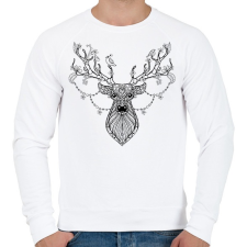 PRINTFASHION Szarvas - Férfi pulóver - Fehér férfi pulóver, kardigán