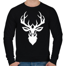 PRINTFASHION Szarvas - Férfi pulóver - Fekete
