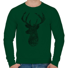 PRINTFASHION Szarvas  - Férfi pulóver - Sötétzöld