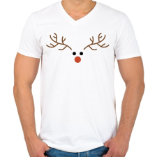 PRINTFASHION Szarvas - Férfi V-nyakú póló - Fehér férfi póló