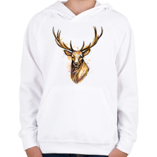 PRINTFASHION szarvas - Gyerek kapucnis pulóver - Fehér gyerek pulóver, kardigán
