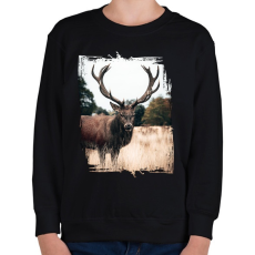 PRINTFASHION Szarvas - Gyerek pulóver - Fekete
