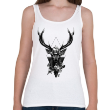 PRINTFASHION szarvas minta - Női atléta - Fehér női trikó