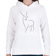 PRINTFASHION Szarvas - Női kapucnis pulóver - Fehér női pulóver, kardigán