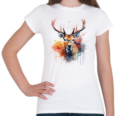 PRINTFASHION szarvas - Női póló - Fehér