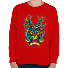 PRINTFASHION Szarvas ornamentikából - Gyerek pulóver - Piros gyerek pulóver, kardigán