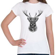PRINTFASHION szarvas portré - Női póló - Fehér