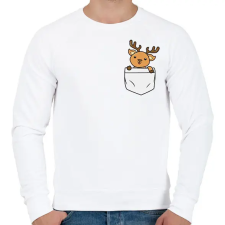 PRINTFASHION Szarvas zsebben - Férfi pulóver - Fehér férfi pulóver, kardigán