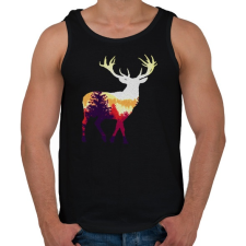 PRINTFASHION szarvasban az erdő - Férfi atléta - Fekete atléta, trikó