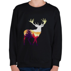 PRINTFASHION szarvasban az erdő - Gyerek pulóver - Fekete